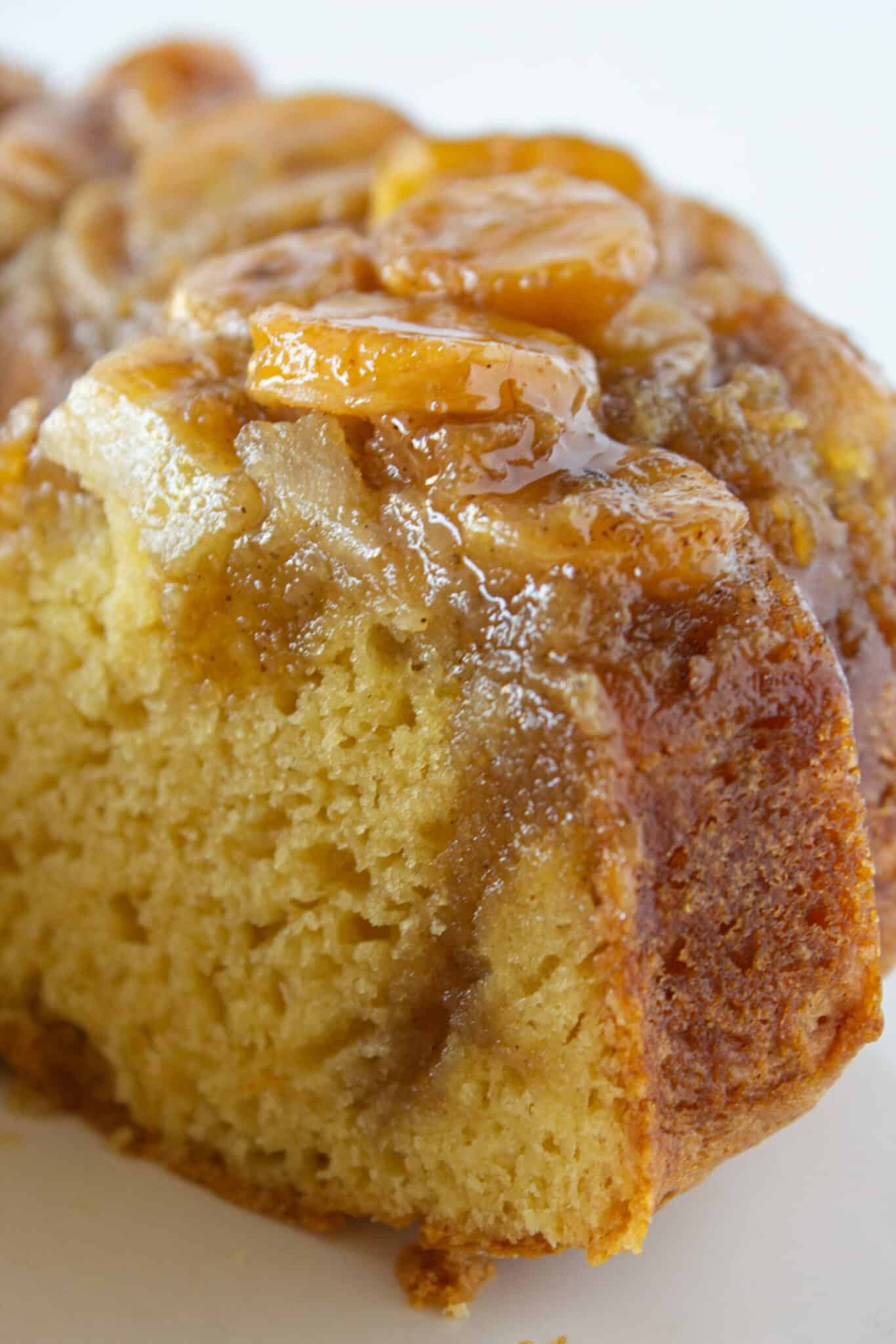 Easy Banana Upside Down Bundt Cake Recipe featured by top US dessert blog, Practically Homemade.