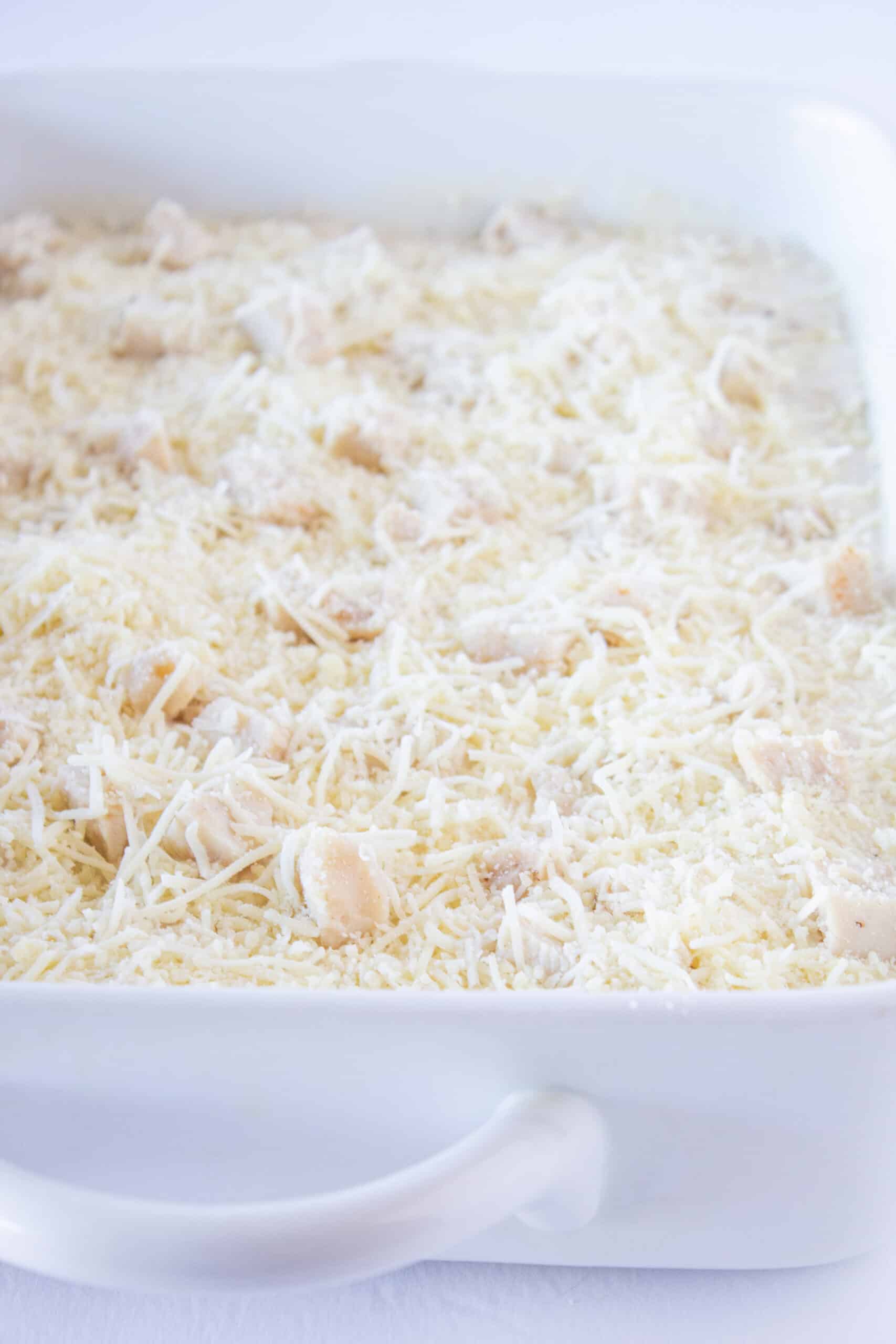 Easy Dinners: Chicken Alfredo Ravioli Bake, a Recipe featured by top US food blogger, Practically Homemade