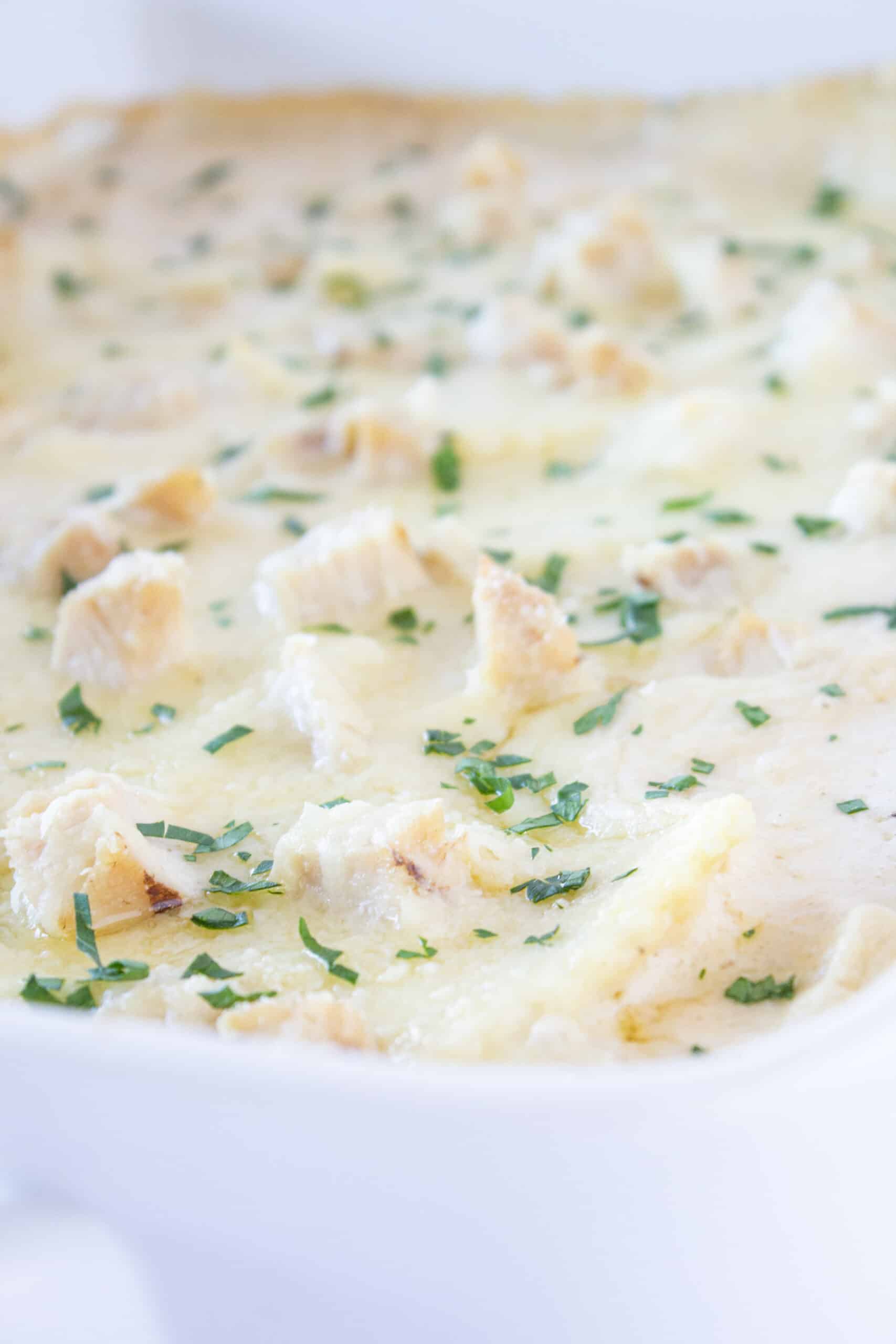 Easy Dinners: Chicken Alfredo Ravioli Bake, a Recipe featured by top US food blogger, Practically Homemade