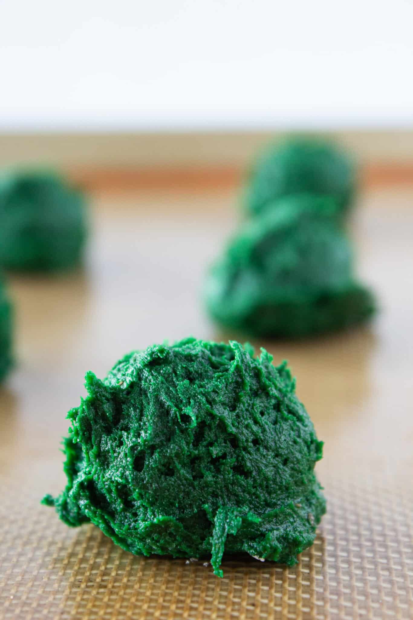 Green Velvet Cream Cheese Cookies with a Cake Mix recipe, perfect for St Patrick's Day, featured by top US cookies blog, Practically Homemade