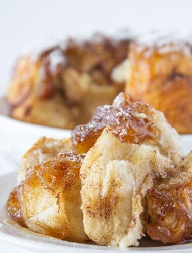 French Toast Monkey Bread Recipe, Easy Breakfast Idea featured by top US food blogger, Practically Homemade