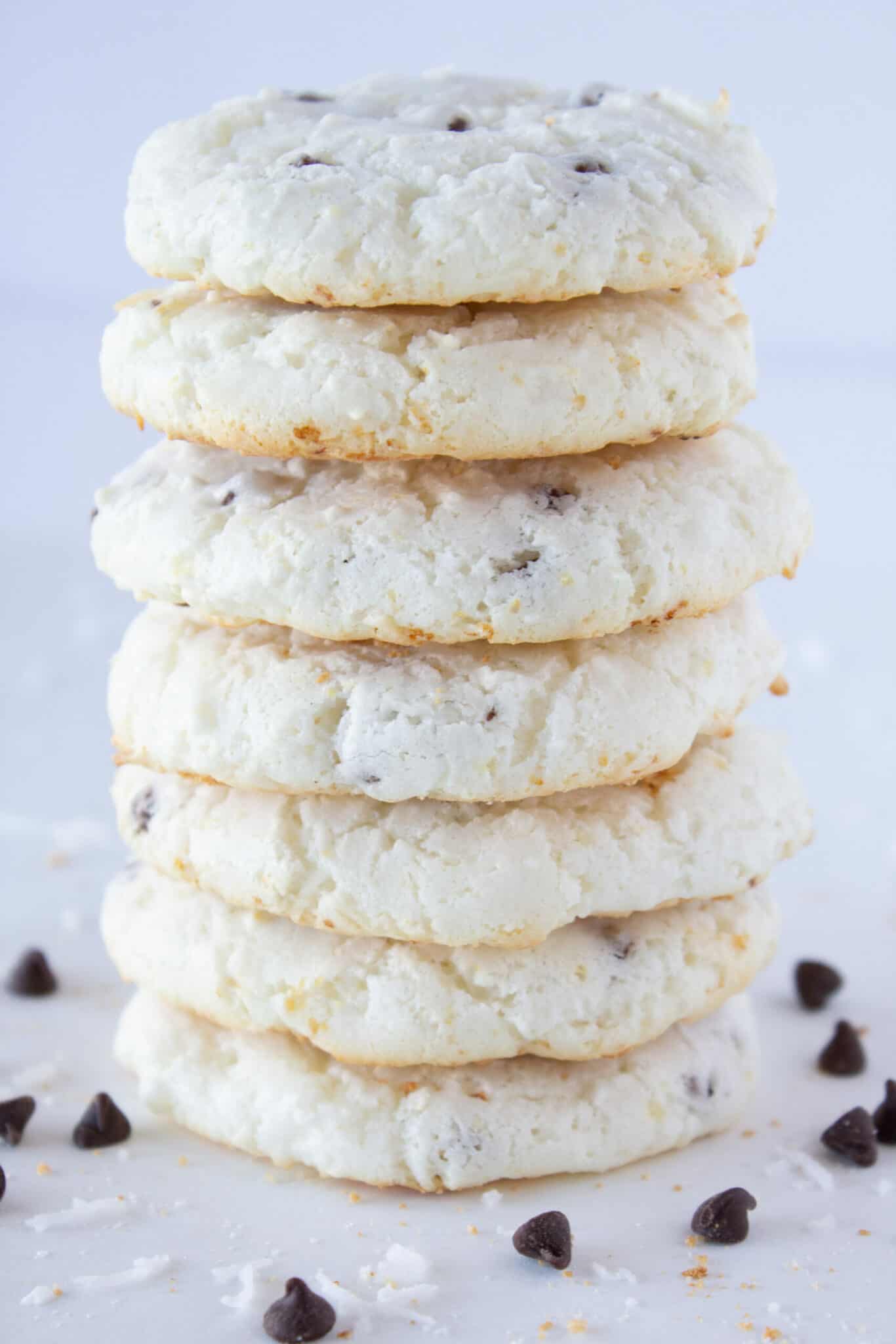 Easy Angel Food Chocolate Chip Macaroons Recipe featured by top US cookies blogger, Practically Homemade