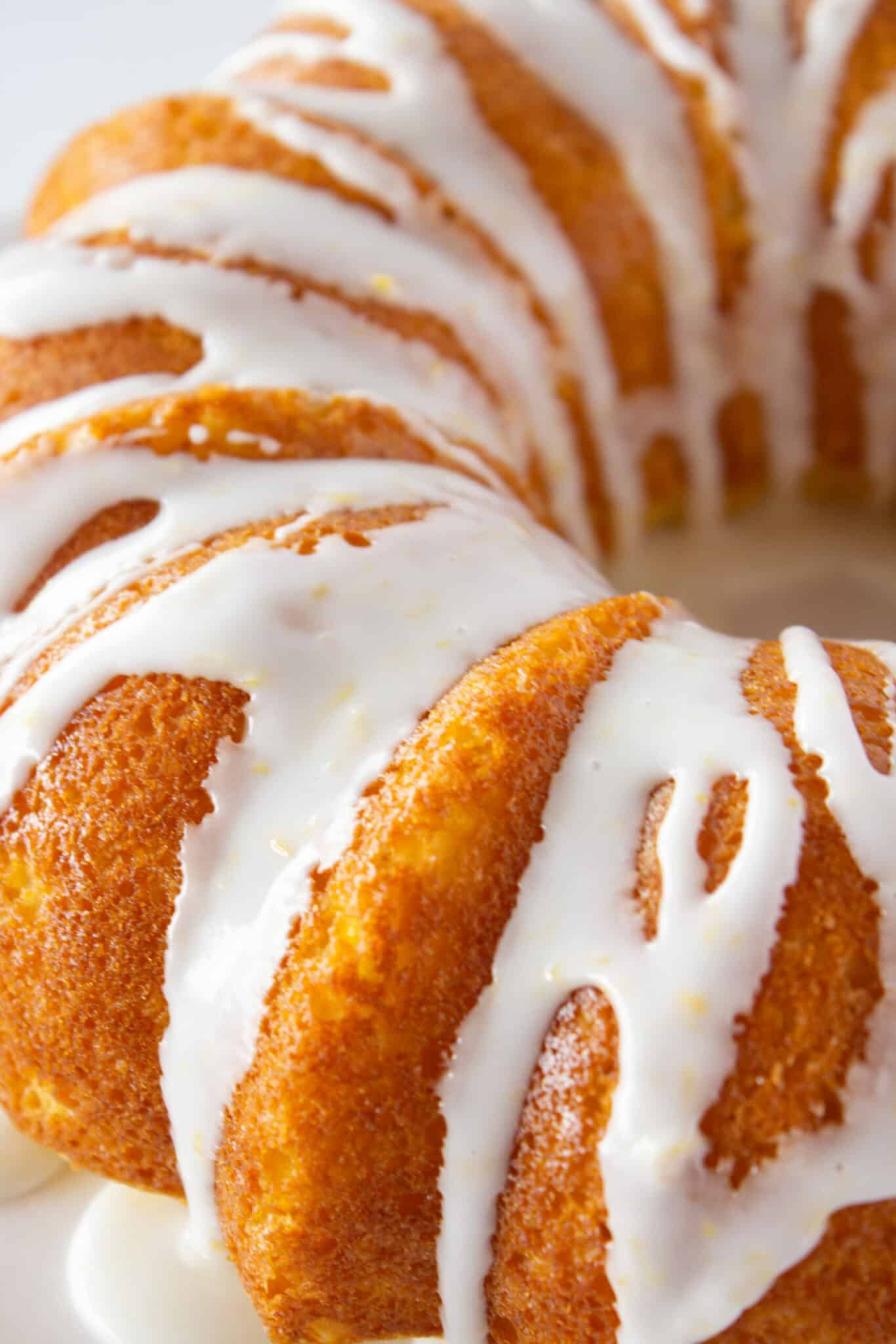 Lemon Pound Bundt Cake Recipe with a Cake Mix featured by top US dessert blogger, Practically Homemade