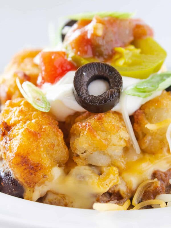 Easy Casserole Recipe: Totcho Casserole featured by top US food blogger, Practically Homemade