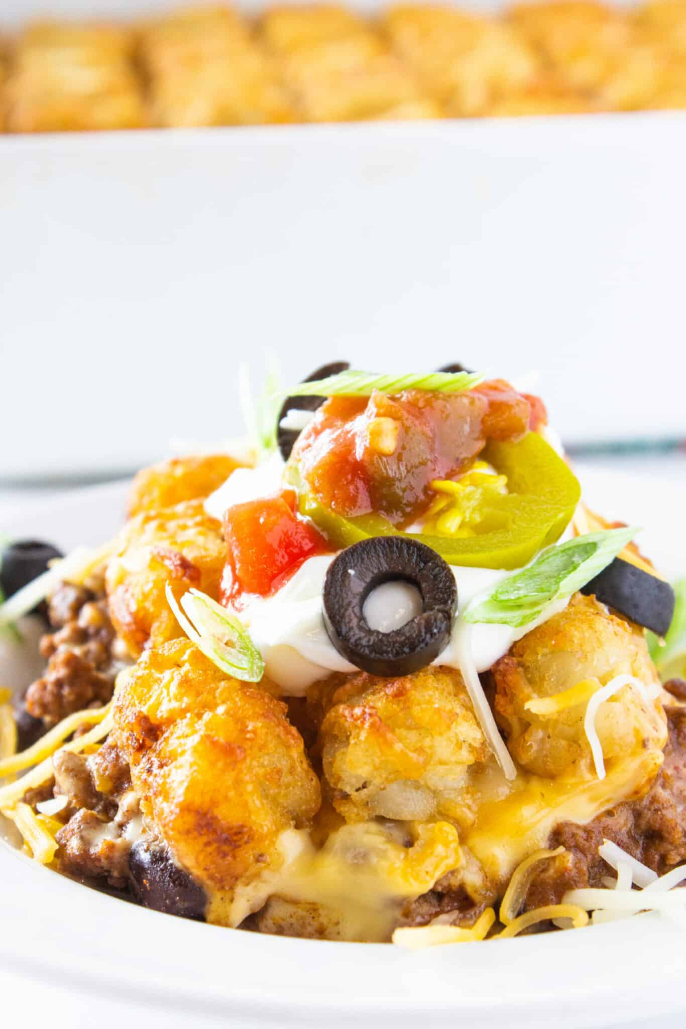 Easy Casserole Recipe: Totcho Casserole featured by top US food blogger, Practically Homemade