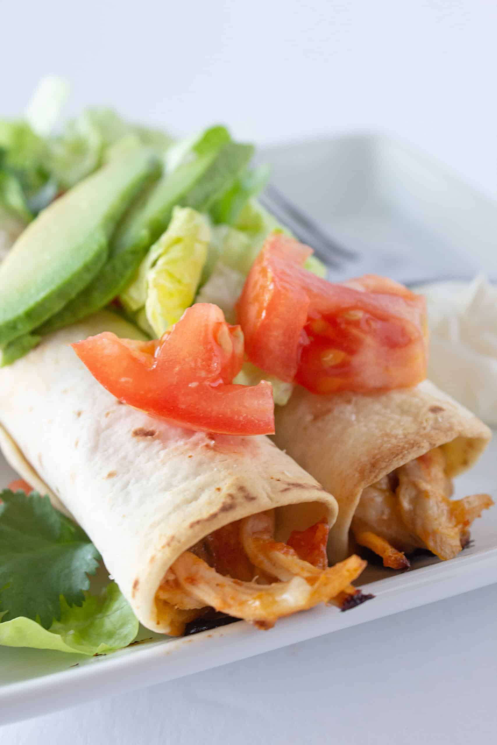 Dinner Ideas: Easy 5 Ingredient Chicken Taquitos, a Recipe featured by top US food blogger, Practically Homemade