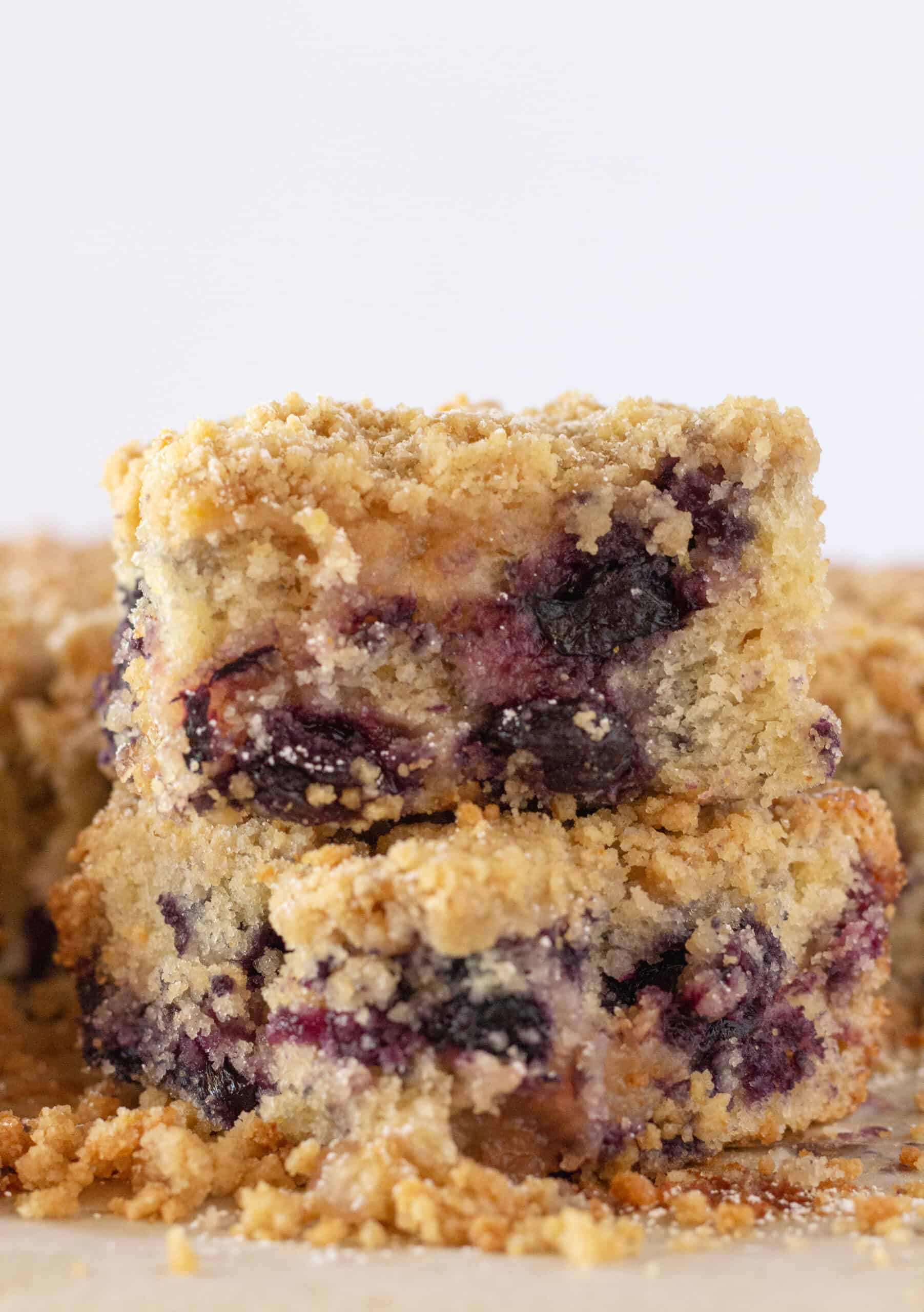 Easy Lemon Blueberry Crumb Cake with Sour Cream, a Recipe featured by top US dessert blogger, Practically Homemade