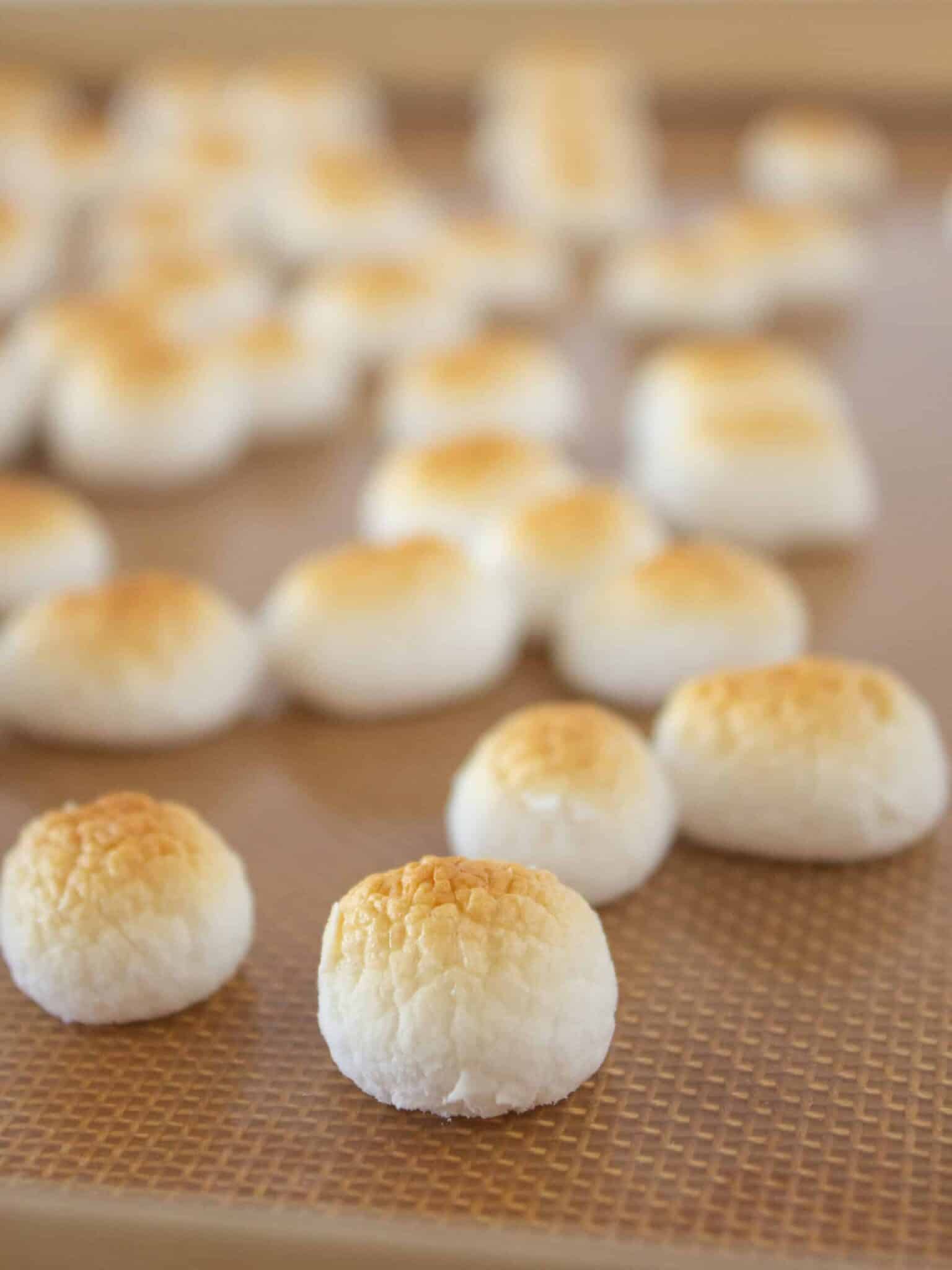 Roasting marshmallows in the oven.