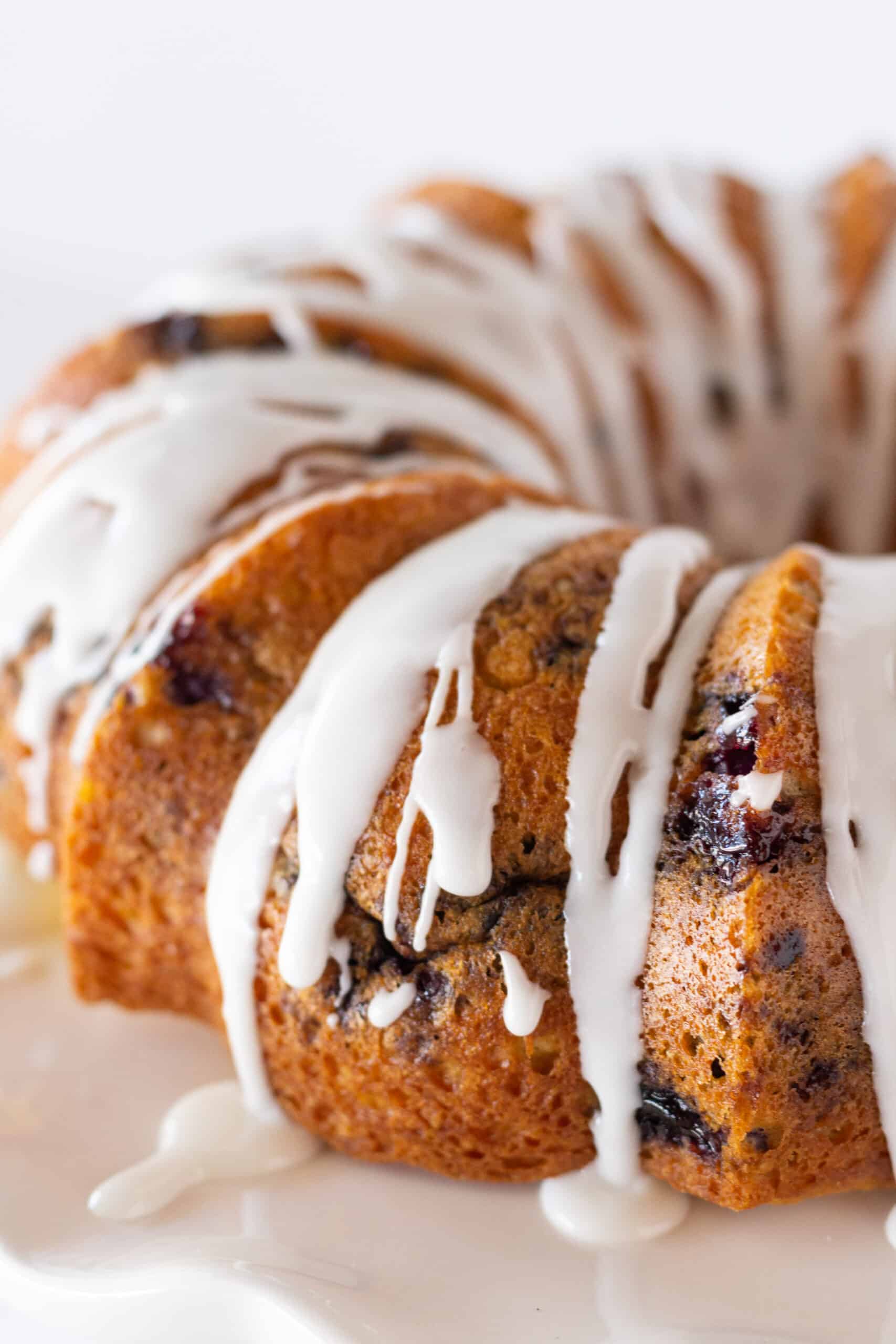 Blueberry Bundt Cake with a Cake Mix featured by top US dessert blogger, Practically Homemade