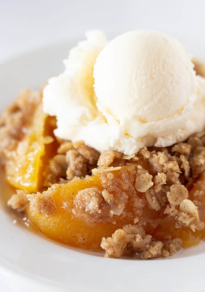 Easy Peach Crisp with Canned Peaches | Dessert | Practically Homemade