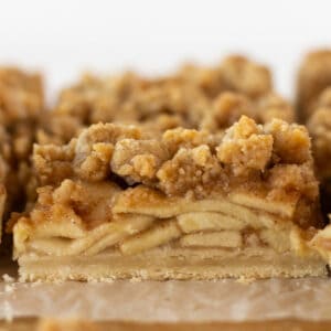 Easy Fall Desserts: Dutch Apple Pie Bars Recipe featured by top US dessert blog, Practically Homemade