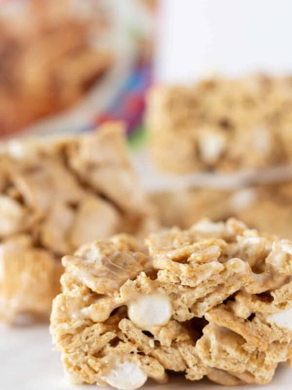 No Bake Cinnamon Toast Crunch Bars Recipe featured by top US dessert blog, Practically Homemade