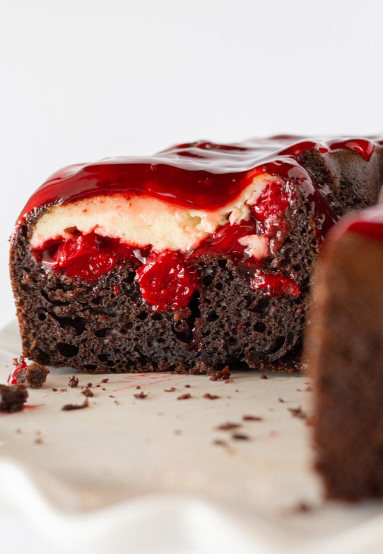 Cherry Cheesecake Chocolate Bundt Cake Recipe Made with a Cake Mix