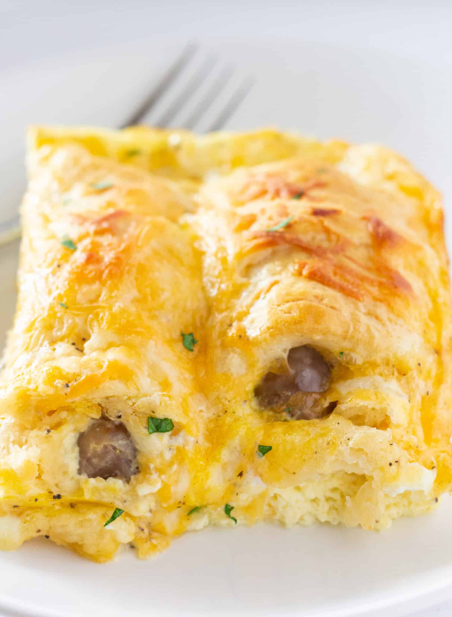 Pigs in a Blanket Breakfast Casserole Recipe featured by top US food blogger, Practically Homemade
