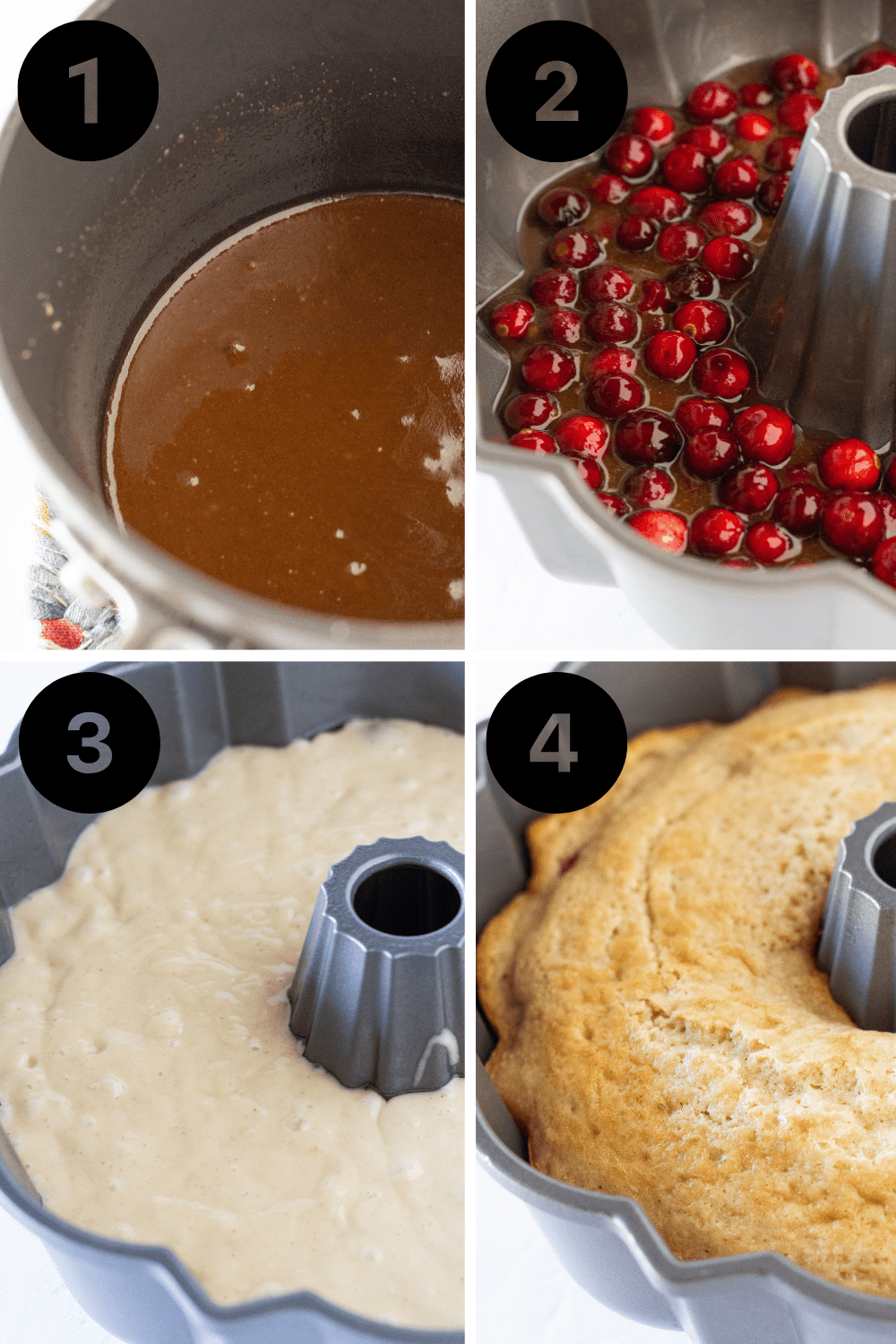 Easy Cranberry Upside Down Bundt Cake Recipe with a Cake Mix featured by top US dessert blogger, Practically Homemade