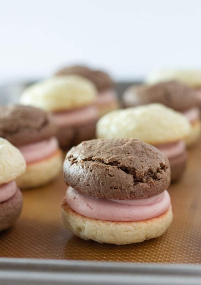 Easy Neapolitan Sandwich Cookies Recipe Made with a Cake Mix