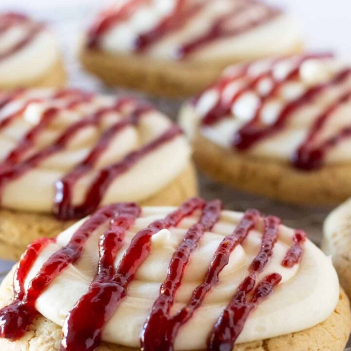 Copycat Crumbl Raspberry Cheesecake Cookies Practically Homemade