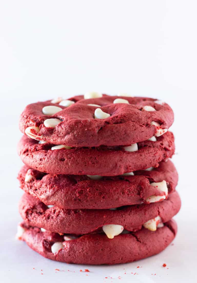 Copycat Cookies: Crumbl’s Red Velvet White Chocolate Chip Cookies Recipe made with a Cake Mix
