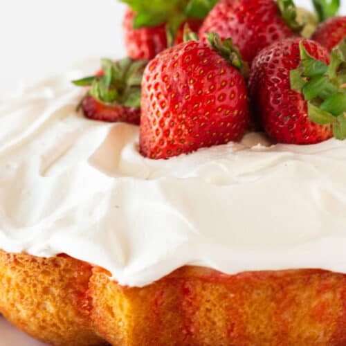 Strawberry Bundt Poke Cake with Jello - Practically Homemade