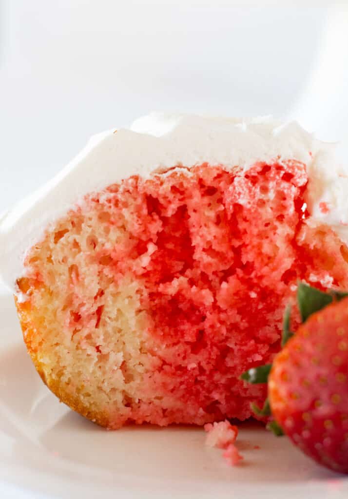 Strawberry Bundt Poke Cake with Jello, a recipe featured by top US dessert blogger, Practically Homemade