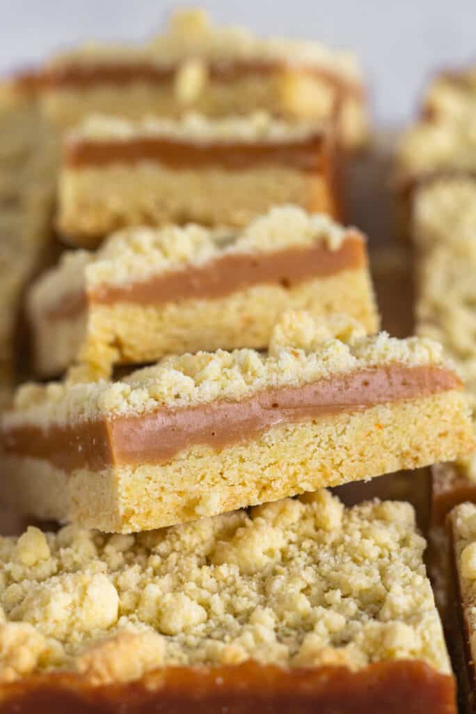 Salted Caramel Butter Cake Bars Made with a Cake Mix, a recipe featured by top US dessert blogger, Practically Homemade