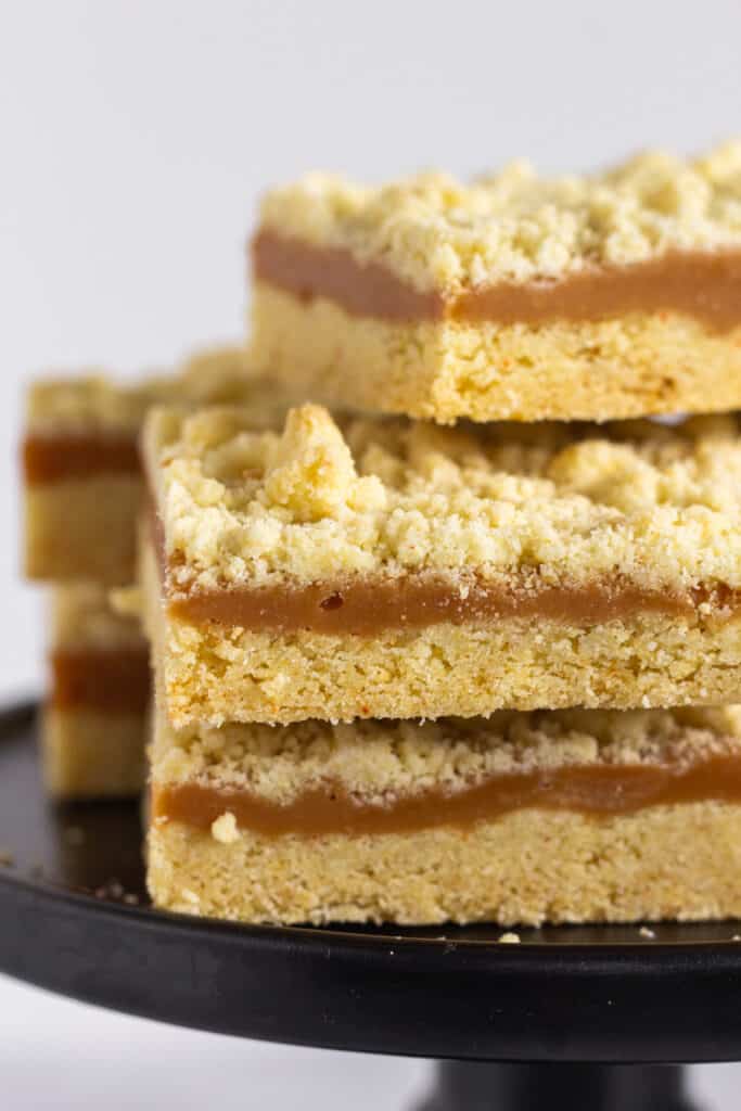 Salted Caramel Butter Cake Bars Made with a Cake Mix, a recipe featured by top US dessert blogger, Practically Homemade