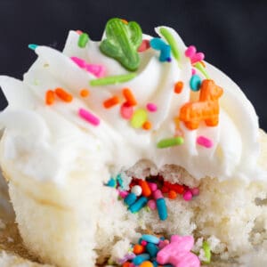 Easy Piñata Cupcakes Recipe with a Cake Mix featured by Practically Homemade