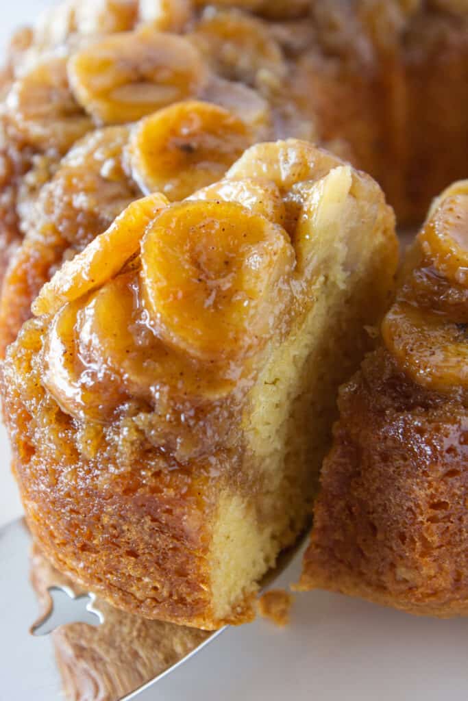 Best Bundt Cakes: Banana Upside Down Bundt Cake recipe featured by Practically Homemade