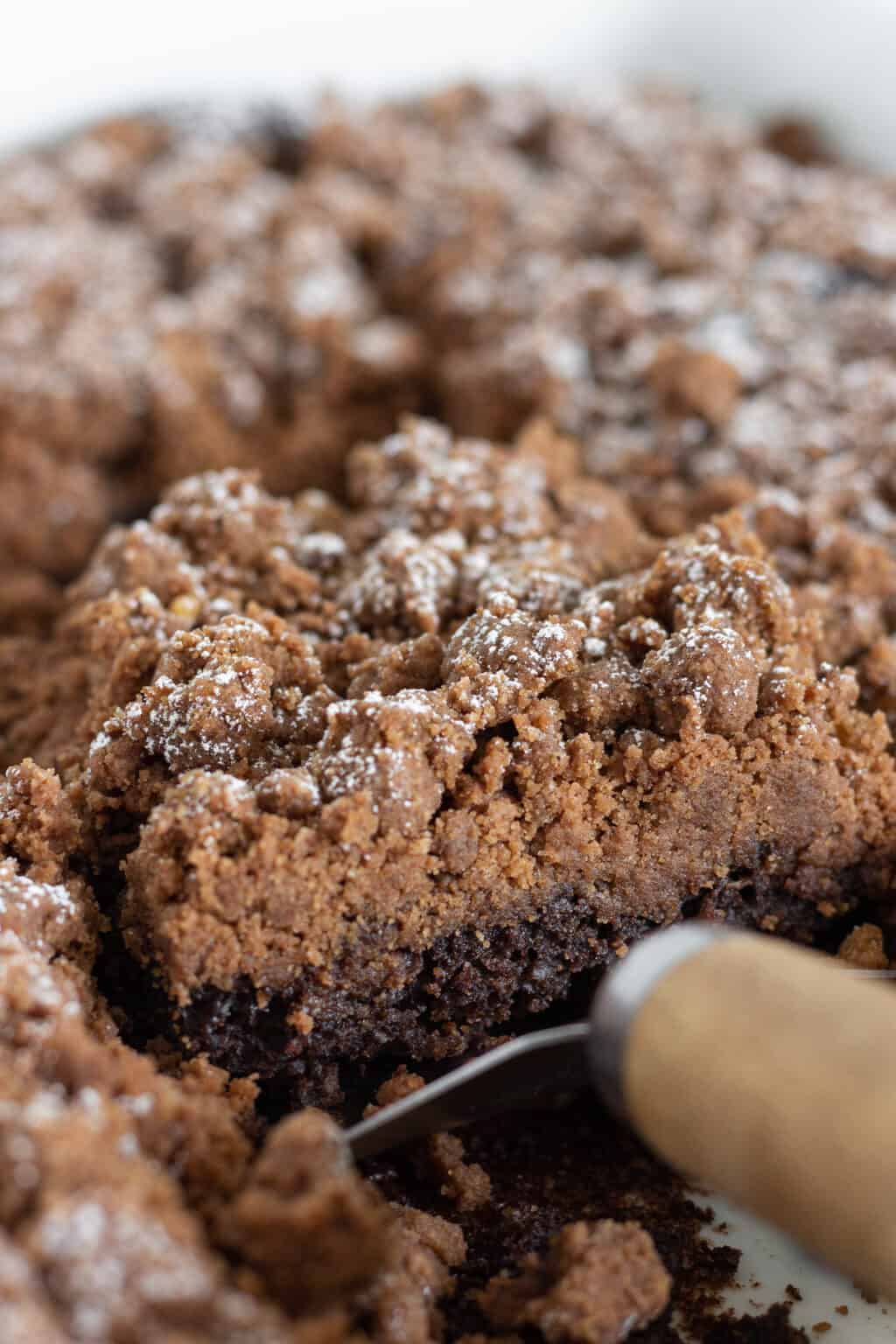 Easy Chocolate Crumb Cake Recipe made with a Cake Mix Practically