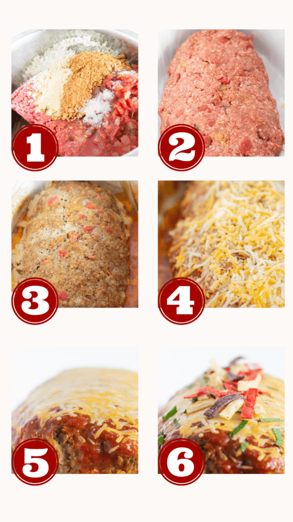 Steps for making an Easy Taco Meatloaf Recipe, by Top US food blog Practically Homemade