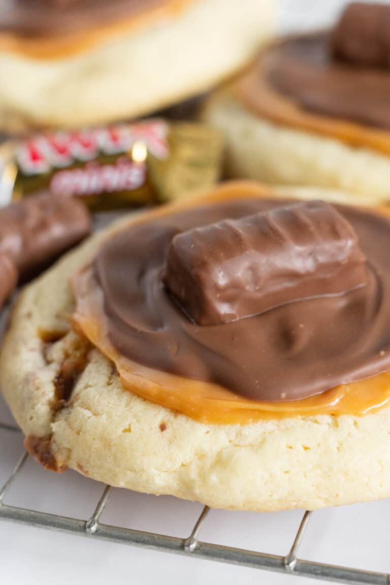 Easy Copycat Crumbl Twix Cookies With a Cake Mix