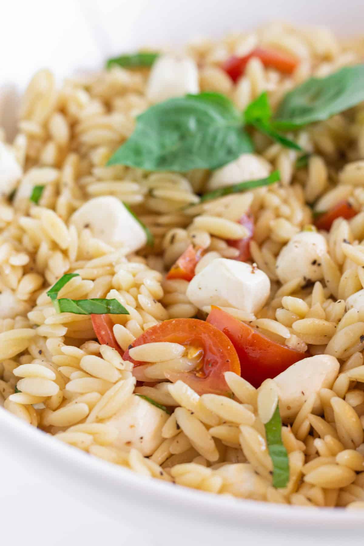 Easy Caprese Orzo Salad, by Top US food blog Practically Homemade