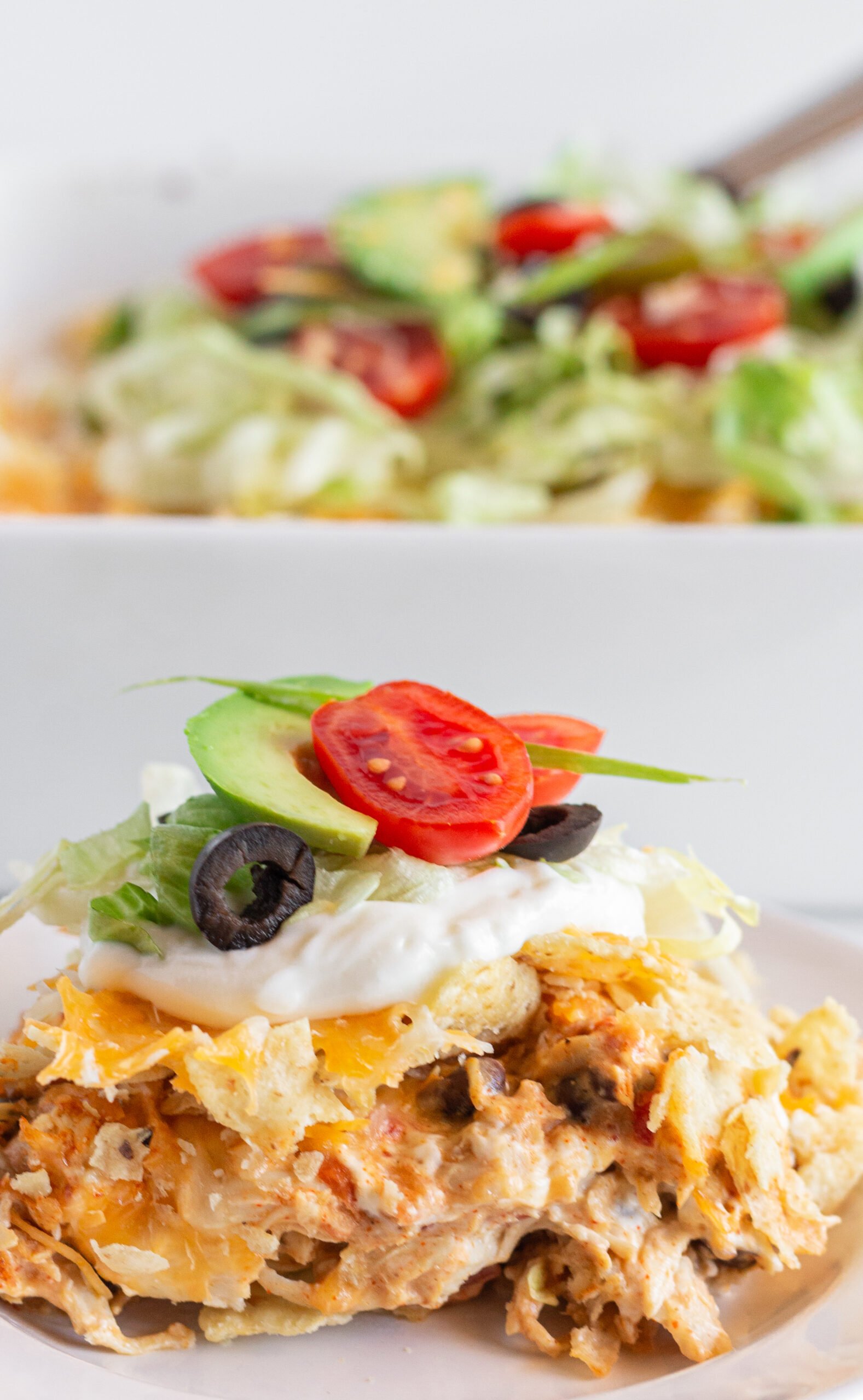 Easy Chicken Taco Casserole, by Top US food blog Practically Homemade