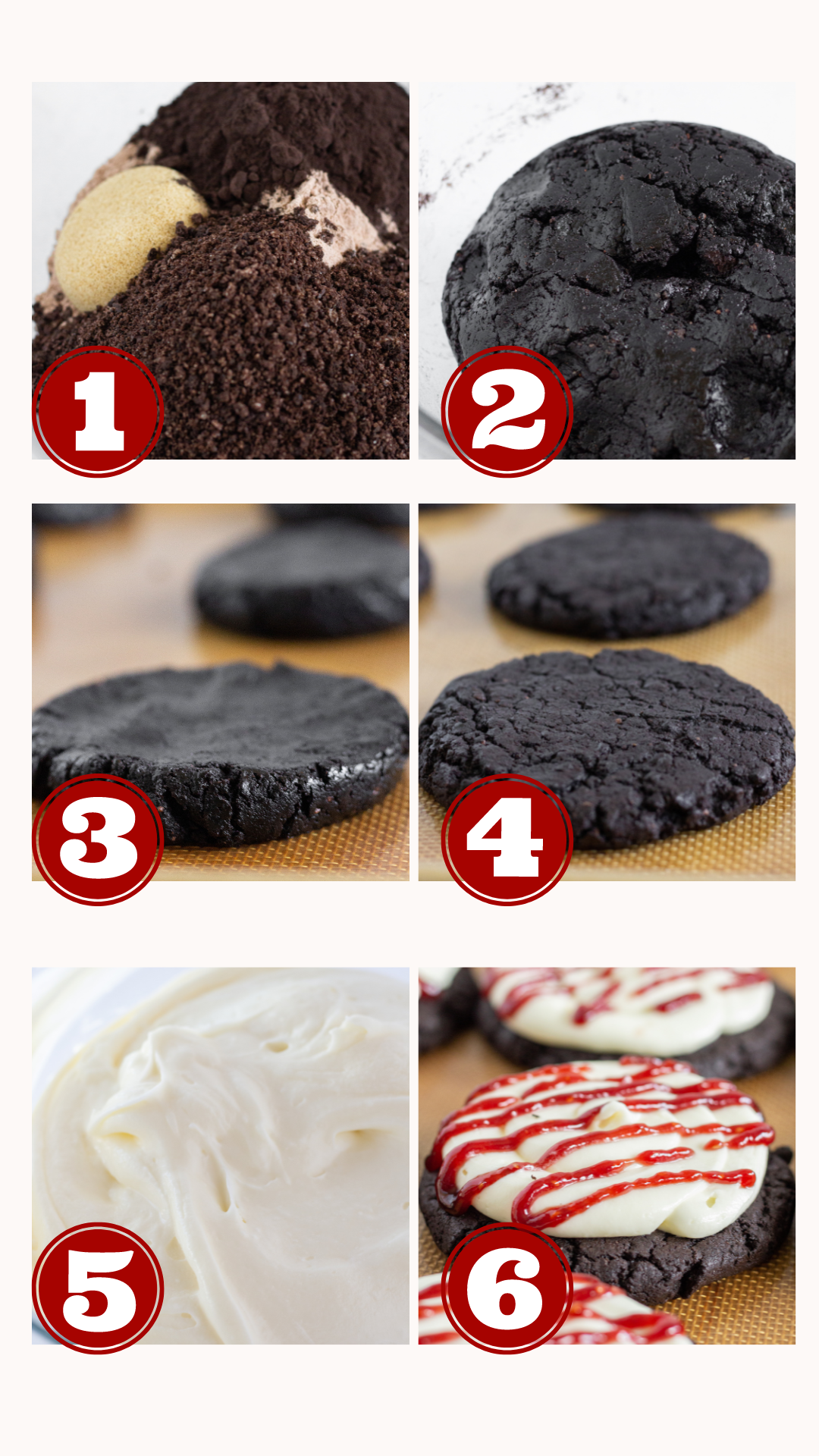 Steps for making Easy Crumbl Copycat Oreo Raspberry Cheesecake Cookies, by Top US Cookie Blog Practically Homemade