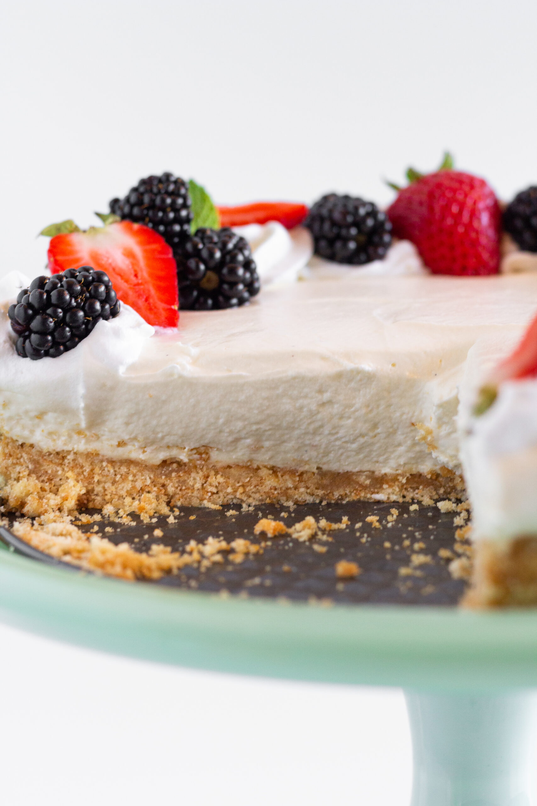 Easy No Bake Vanilla Cheesecake, by Top US dessert blog Practically Homemade