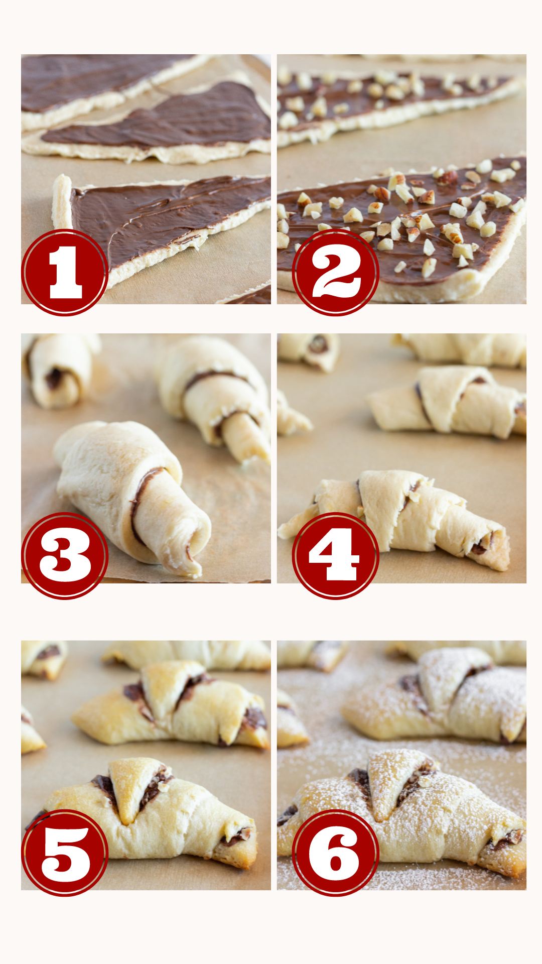 Steps for making Easy Nutella Crescent Rolls, by Top US food blog Practically Homemade