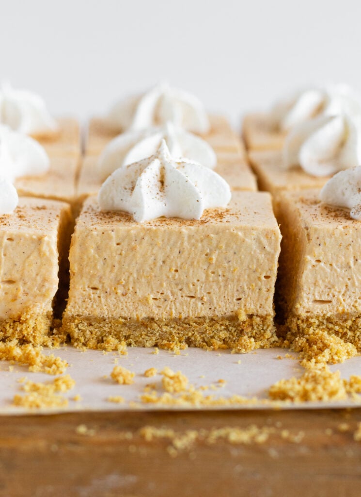 No Bake Pumpkin Cheesecake Bars Practically Homemade