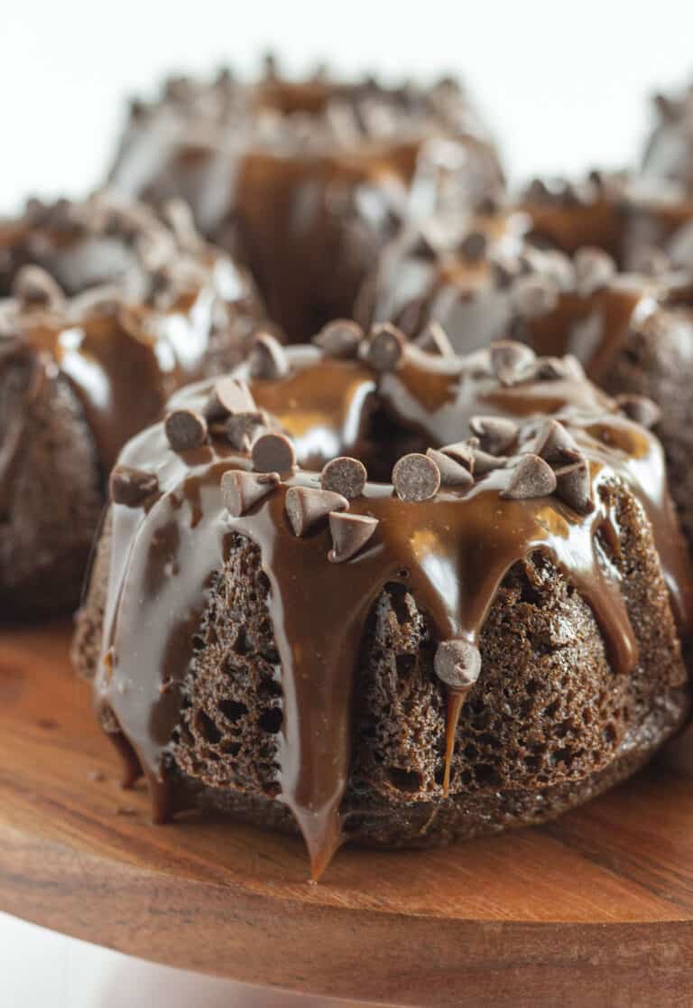 Mini Chocolate Bundt Cake with Cream Cheese Frosting - Glitter and Goulash