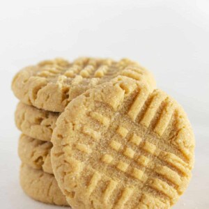 Peanut butter cookies made with a yellow cake mix.