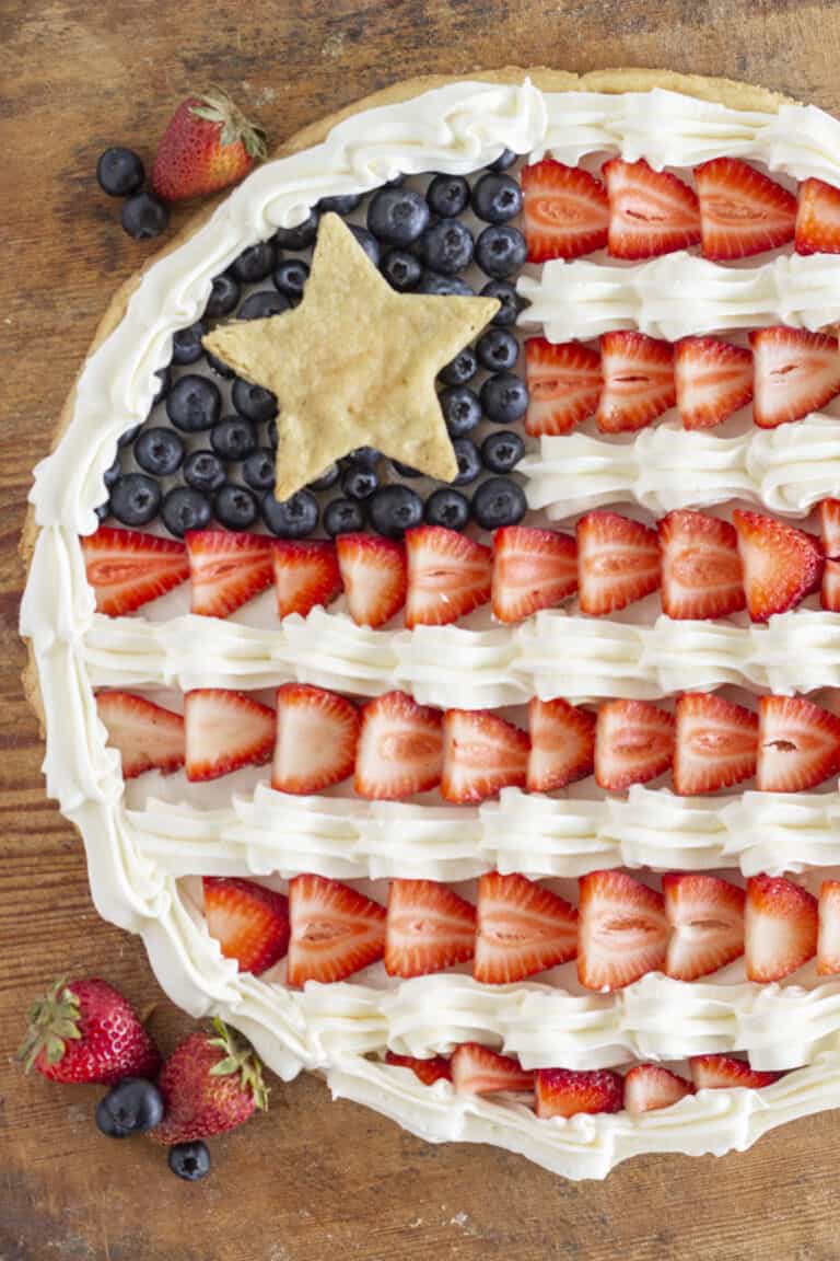 Easy American Flag Fruit Pizza Dessert