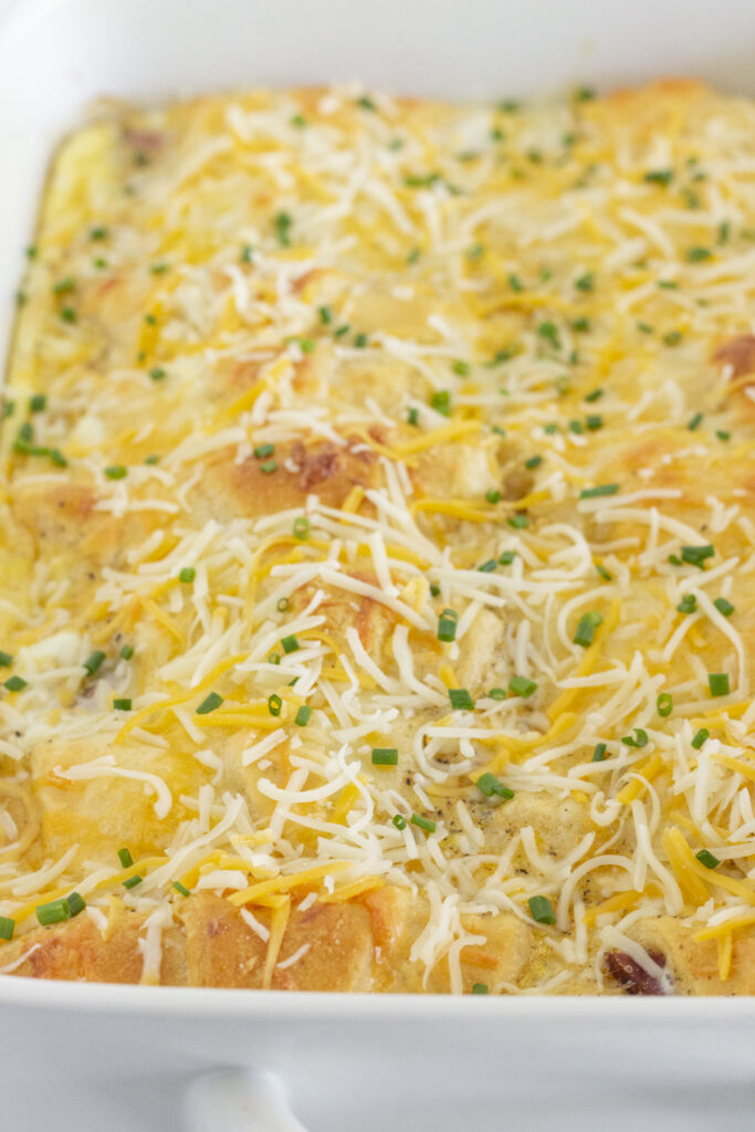 Easy Cheesy Ham and Egg Breakfast Casserole | Practically Homemade