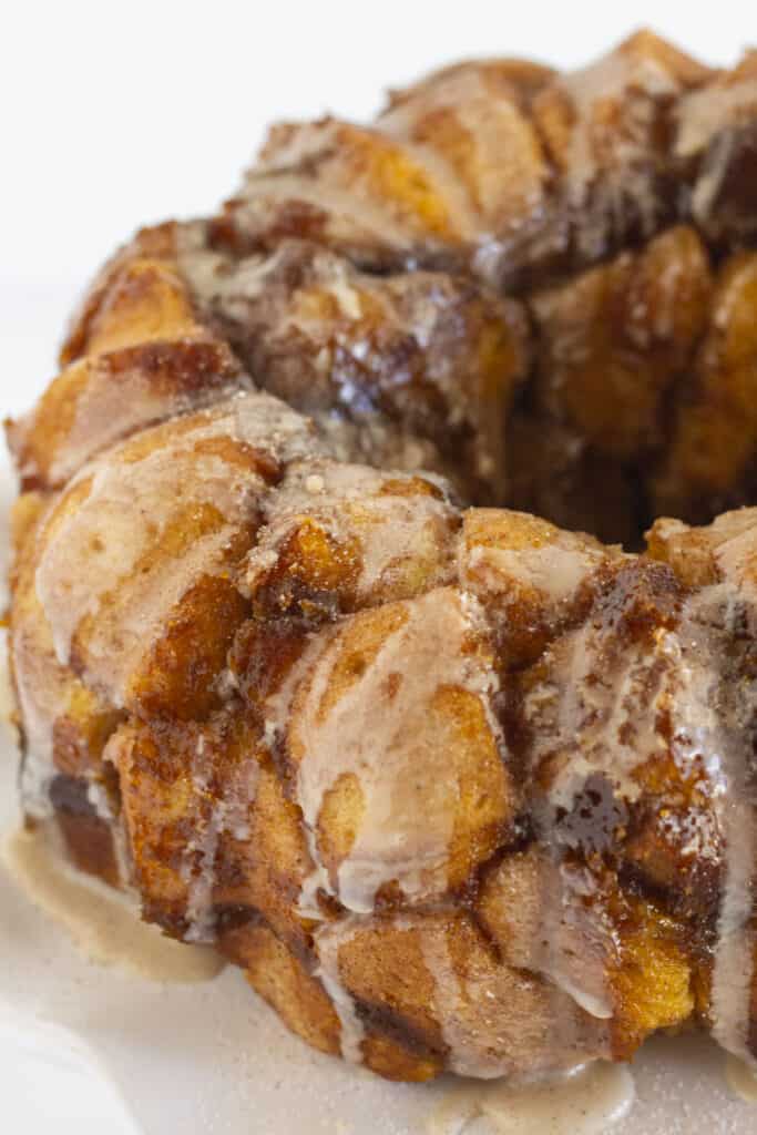 A finished place of pumpkin monkey bread.