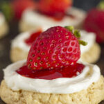 Strawberry Cheesecake Cookies on a baking sheet.