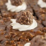 The top of Ferrero Rocher cake.