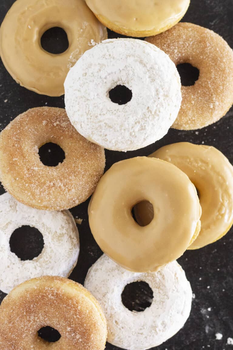 Easy Pancake Mix Donuts with 3 Topping Options