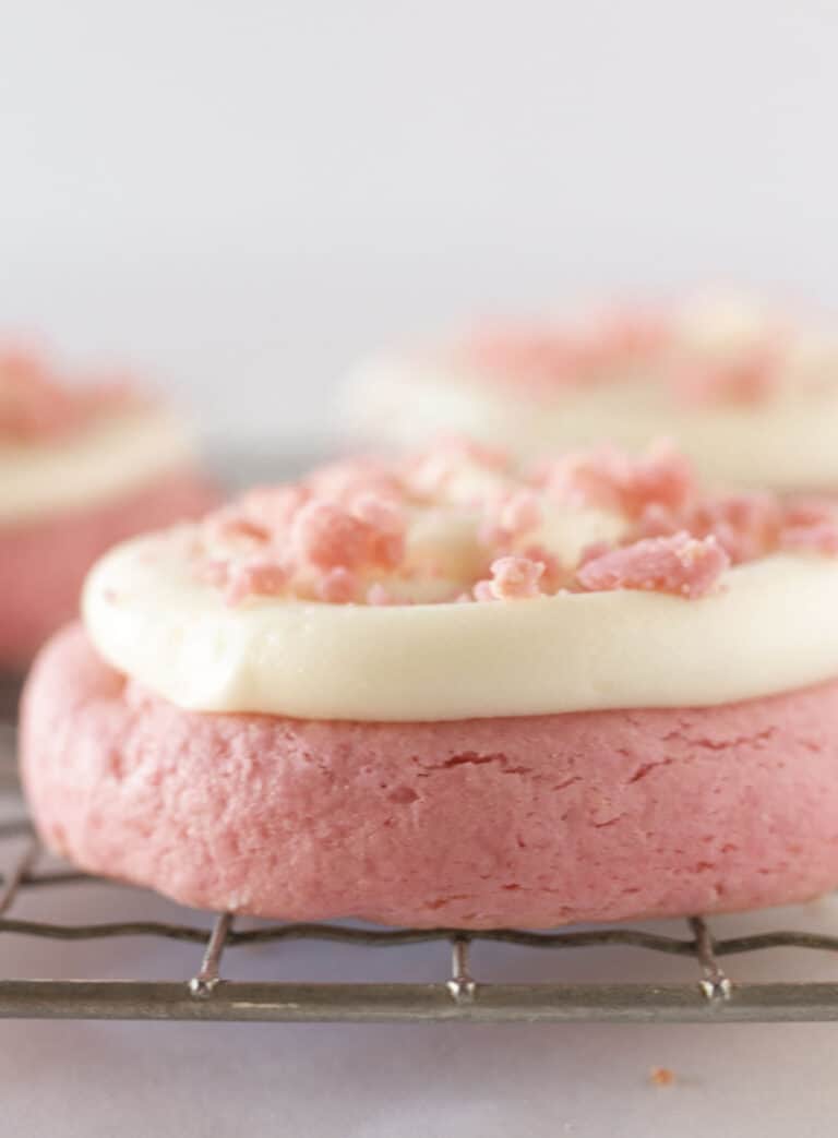 Easy Pink Velvet Cookies with Cream Cheese Frosting