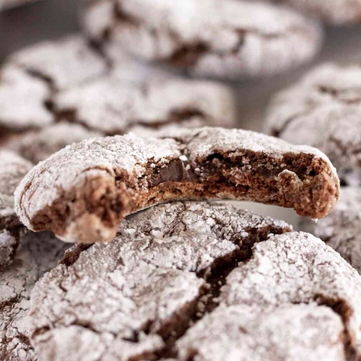 Easy Double Chocolate Cake Mix Crinkle Cookies - Practically Homemade