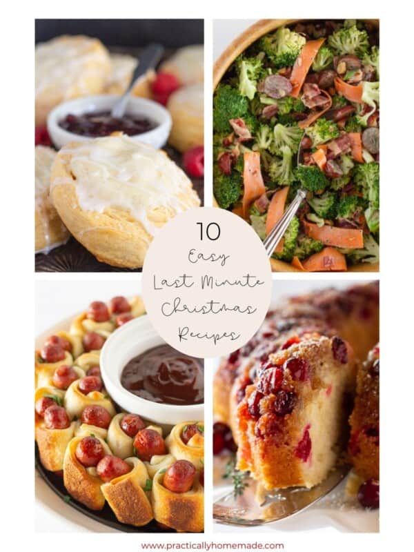 A collage of last minute Christmas recipes.