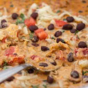 Velveeta queso in a skillet with toppings.