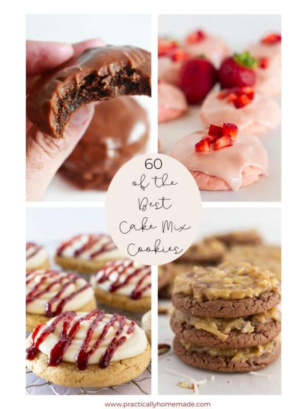 A collage of 4 cake mix cookies.